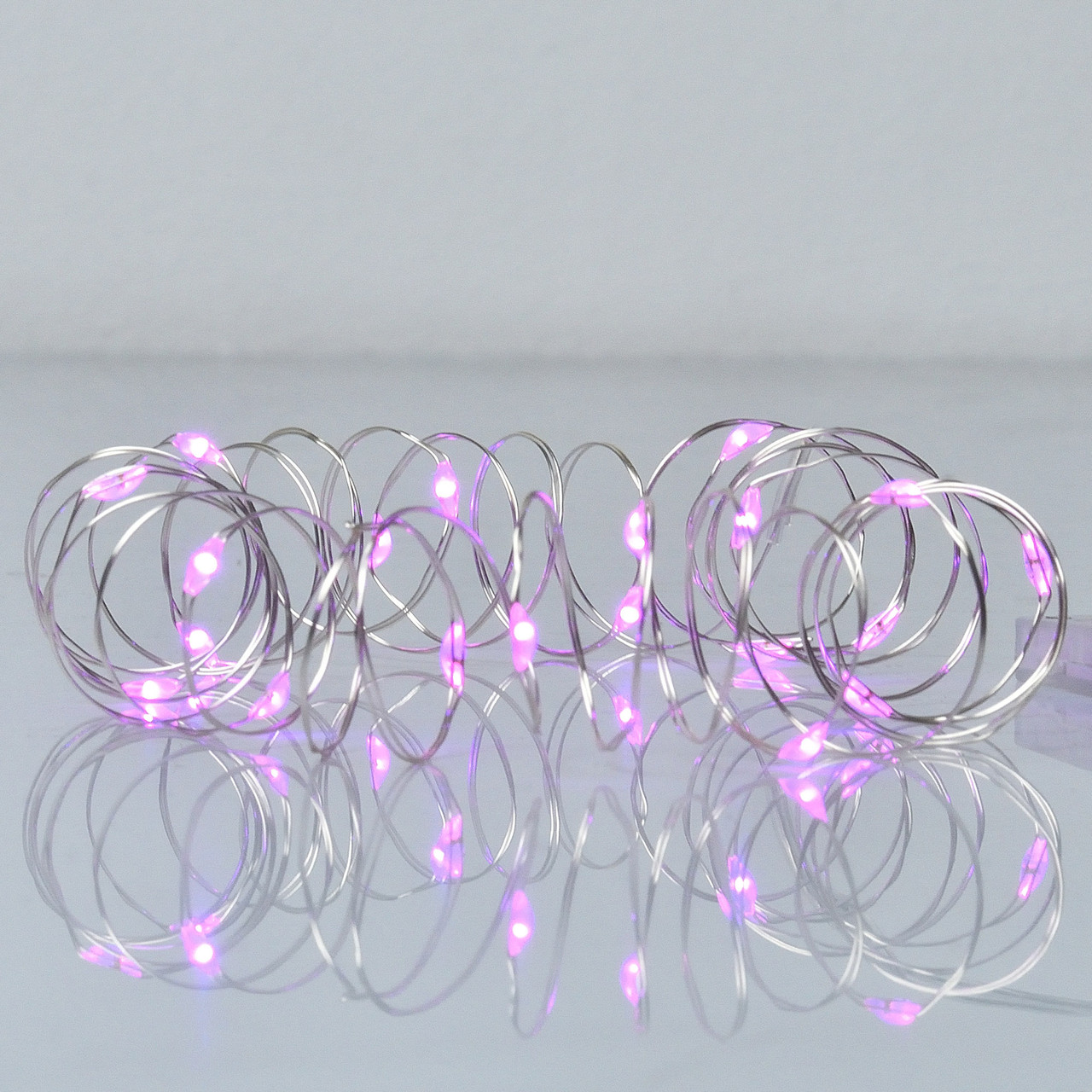 Електрогірлянда Yes! Fun Нитка на мідному дроті 20 LED рожева, 2 м статична батарейки, фото 1