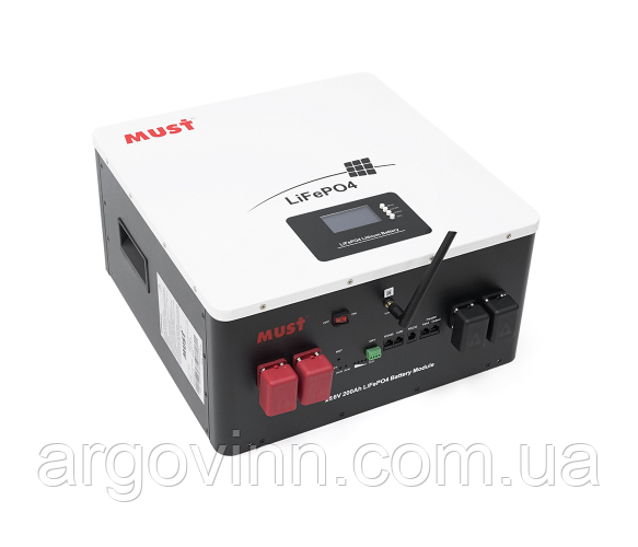 Акумулятор Must LiFePO4 LP16-24200 25.6V 200Ah, 5,12kWh, BMS100A@8S, CAN2.0/RS232/RS485, 6000 cycles