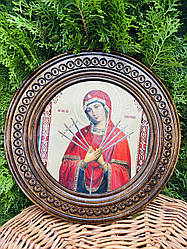 Дерев'яна тарілка (ікона) "Семистрільна" 30 см