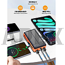Повербанк 20000 mAh, павербанк сонячна панель, powerbank з ліхтариком, швидка зарядка, фото 4