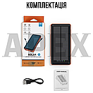 Повербанк 20000 mAh, павербанк сонячна панель, powerbank з ліхтариком, швидка зарядка, фото 8