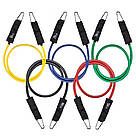 Еспандери для фітнесу 5 шт / Набір трубчастих еспандерів / Гумки для фітнесу, фото 4