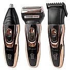 Електробритва триммер 3в1 Geemy GM 595 / Набір для стрижки волосся / Тример для бороди, фото 7