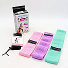 Тканинні гумки для спорту та фітнесу (набір 3 шт) / Фітнес-гумки стрічки для тренувань, фото 10