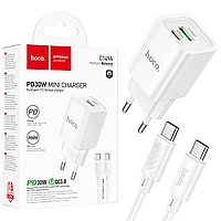 МЗП Hoco C149A PD30W+QC3.0 (1Type-C/1USB) + Type-C/Type-C білий