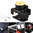 Налобний ліхтар із сонячною панеллю / Акумуляторний ліхтарик на голову / Водонепроникний ліхтарик, фото 5