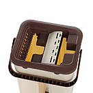 Швабра ледарка 2в1 з відром 3,5л + 2 насадки, Scratch Cleaning Mop, Коричневий / Швабра ледарка з віджимом, фото 4