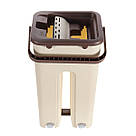 Швабра ледарка 2в1 з відром 3,5л + 2 насадки, Scratch Cleaning Mop, Коричневий / Швабра ледарка з віджимом, фото 5