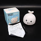 Плаваюча іграшка для купання малюків з розпилювачем Кит, з підсвічуванням / Дитяча іграшка фонтанчик у ванну, фото 10