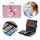 Набір для малювання у валізі 145 предметів, Рожевий / Дитячий набір для творчості, фото 5