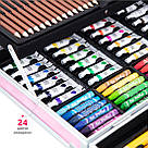 Набір для малювання у валізі 145 предметів, Рожевий / Дитячий набір для творчості, фото 6