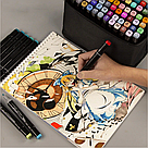 Набір двосторонніх маркерів 60 шт / Спиртові скетч маркери для малювання, фото 2