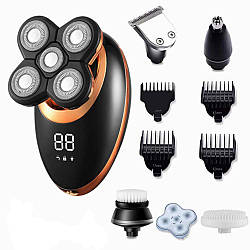 Тример для волосся і бороди 5в1 VGR V-316 / Професійний бездротовий тример / Чоловіча електробритва