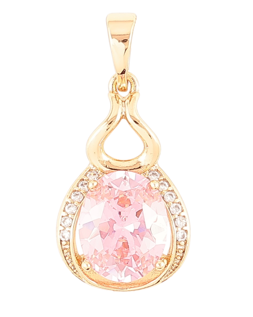 Кулон Xuping Позолота 18K «Декоративний візерунок з рожевим фіанітом» для ланцюжка до 5мм
