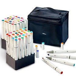 Скетч маркери 60 шт для малювання / Набір двосторонніх маркерів для малювання
