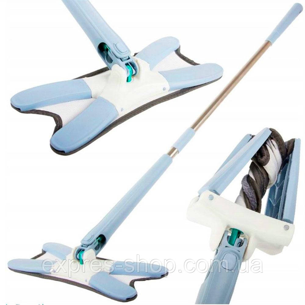 Швабра з віджимом X-type + насадка, Блакитна / Складна швабра для миття підлоги / Швабра ледарка, фото 1