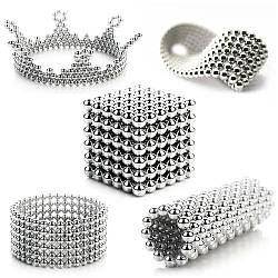 Магнітний конструктор – головоломка NeoCube, 216 кульок, Сріблястий / Неокуб / Іграшка антистрес