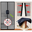 2 шт Москітна сітка на магнітах 210х100см Magic Mesh / Антимоскітна сітка на двері / Штора антимоскітна, фото 8