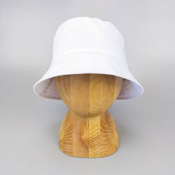 Чоловіча однотонна панама (58-60р), Біла / Коттонова панамка / Літній головний убір / Капелюшок від сонця