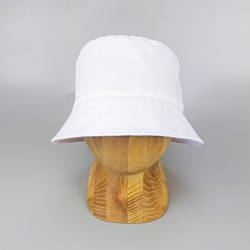 Дитяча коттонова панама, 52 р, Біла / Літня панамка для дівчаток та хлопчиків / Однотонний капелюшок від сонця