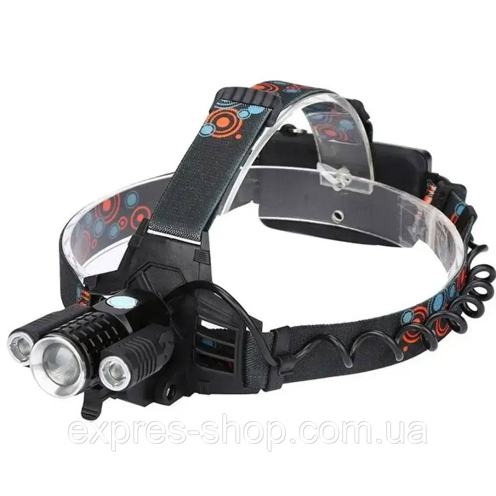 Ліхтар налобний акумуляторний W602-T6 / Потужний ліхтарик на голову, фото 1