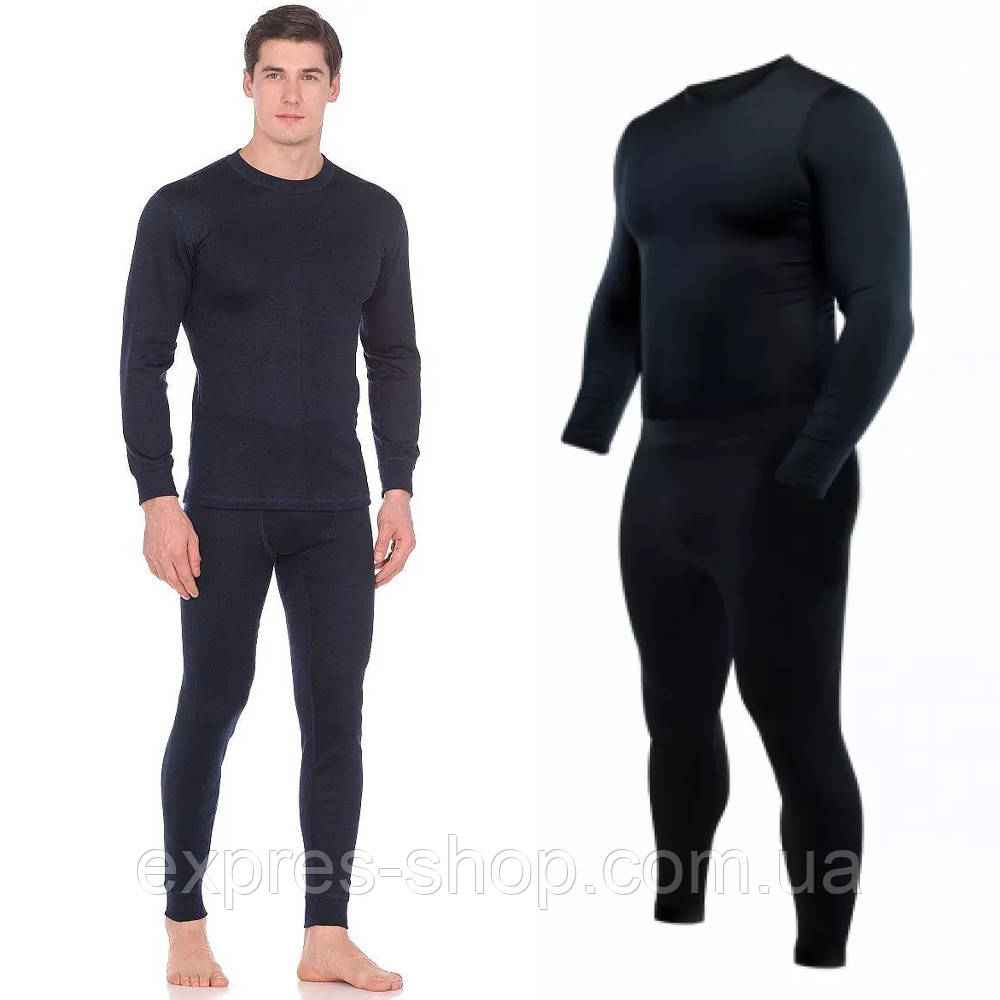 Комплект термобілизни для чоловіків Diving фліс (S-3XL) Чорне / Термобілизна чоловіча зимова у розмірі S-M, фото 1