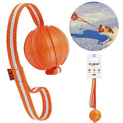 М'ячик на стрічці (5см) для собак та цуценят, ЛАЙКЕР5 ЛАЙН / М'яч для ігор у перетягування / Іграшка для собачок