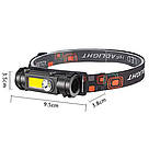 Налобний ліхтар із магнітом та USB зарядкою BL 211 ХРЕ-COB / Акумуляторний ліхтарик на голову, фото 9