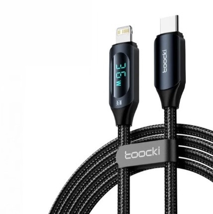 Кабель Toocki із дисплеєм Type-C to Lightning PD 27W  для Apple Iphone 11,12,13,14,Pro Max,Mini,Xs,Xr,X 8 iPad быстрая зарядка