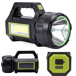 Ручний ліхтар 3в1 із сонячною панеллю та повербанк 20000мАг, 30Вт, USB, HEL-T95 / Акумуляторна лампа