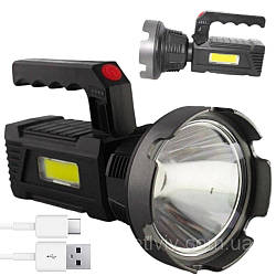 Ручний ліхтар із USB та бічним світлом, 50 Вт, BL T-100 / Світлодіодний ліхтар на акумуляторі