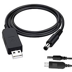 Кабель живлення USB-DC для роутера 12V, Чорний / Шнур для роутера Wifi / USB кабель для роутера