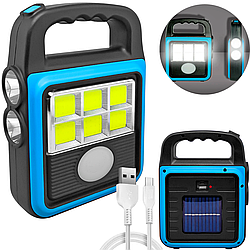 Переносний прожектор-ліхтар HS-8020D на акумуляторі (1200мАч), з USB, Сонячною панеллю та PowerBank