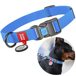Водостійкий нашийник для собак з QR-паспортом та пряжкою-фастекс, WAUDOG Waterproof, S / Амуніція для собачок