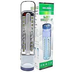 Ліхтар-прожектор 2в1 GH-6661 з сонячною панеллю та ручкою / Потужний світлодіодний ліхтарик з боковою лампою