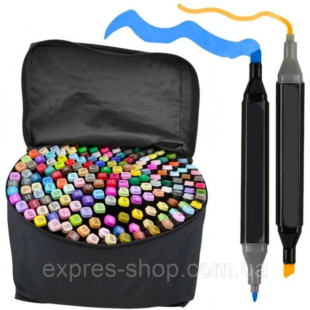 Набір скетч маркерів 120шт для малювання / Двосторонні маркери на спиртовій основі для скетчингу, фото 1