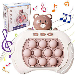 Іграшка антистрес Pop it PRO Bear Brown, від батарейок / Електронна приставка консоль / Інтерактивна іграшка