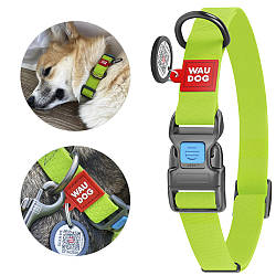 Нашийник для собак (вологостійкий) c QR-паспортом та пряжкою-фастекс, WAUDOG Waterproof, S / Амуніція для собак