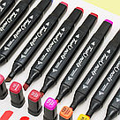 Набір двосторонніх маркерів в чохлі, 204 шт / Маркери для малювання / Маркери для скетчингу, фото 8