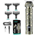Машинка для стрижки волосся, з дисплеєм, USB, 4в1, VGR 962 / Тример для бороди та вусів з акумулятором, фото 3