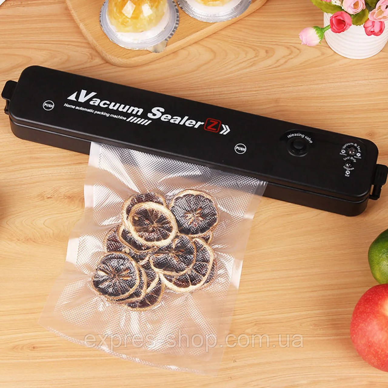 ОПТ від 10 шт, Вакууматор для харчових продуктів, Vacuum Sealer, Чорний / Пакувальник вакуумний для їжі, фото 1