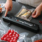 ОПТ від 10 шт, Вакууматор для харчових продуктів, Vacuum Sealer, Чорний / Пакувальник вакуумний для їжі, фото 7