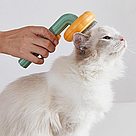 Гребінець для шерсті котів та собак / Пуходерка з кнопкою / Щітка для вичісування шерсті тварин, фото 2