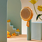 Гребінець для шерсті котів та собак / Пуходерка з кнопкою / Щітка для вичісування шерсті тварин, фото 4