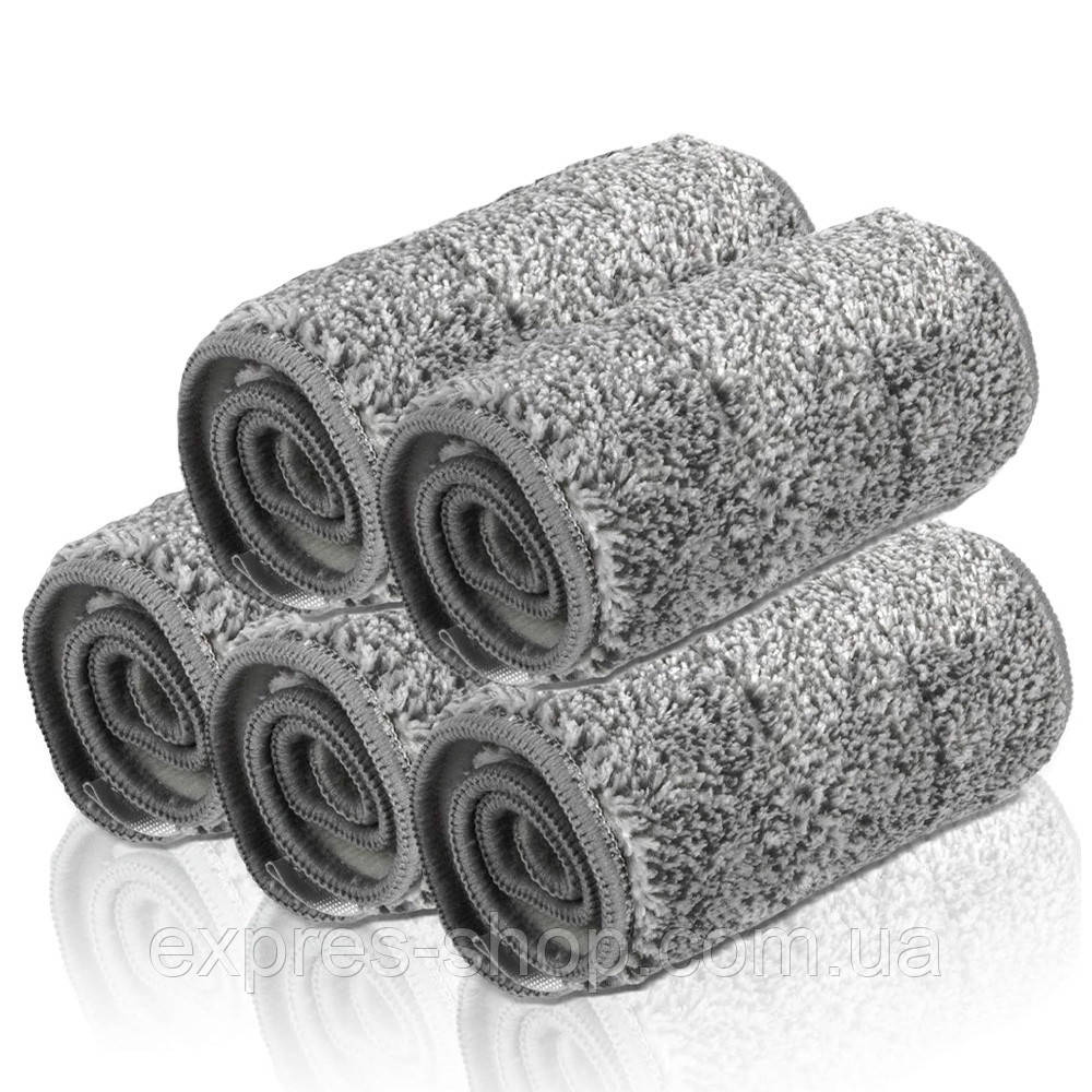 Комплект 5 шт Запаска для швабри з мікрофібри 32*11 см / Змінна насадка для швабри, фото 1