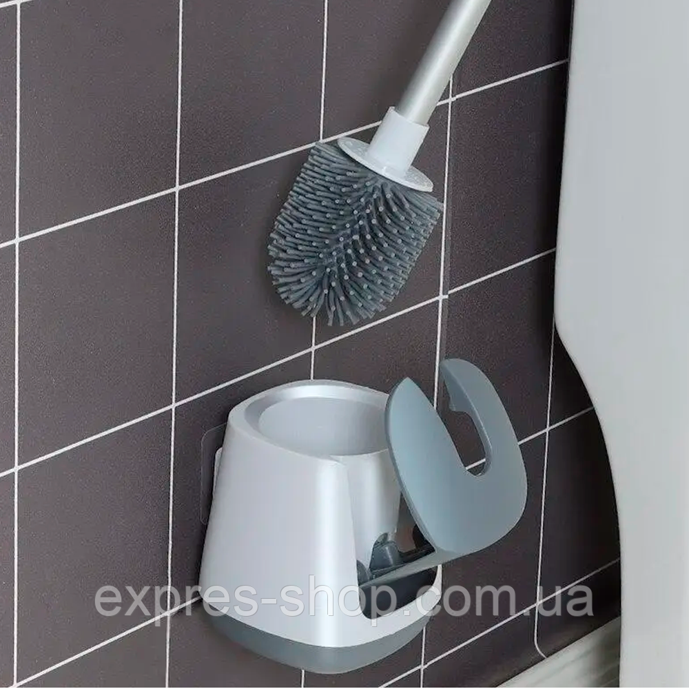 Йоршик для унітазу з автоматичним відкриттям та силіконовою щіткою / Йоршик-щітка для унітазу, фото 1