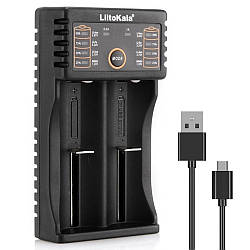 Зарядний пристрій на 2 акумулятори, LiitoKala Lii-202, з USB / Універсальна зарядка батарейок з повербанком