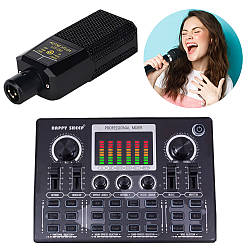 Мікшерний пульт із мікрофоном EL-HP-203 / Бездротова звукова карта мікшер