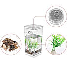 Акваріум для рибок самоочисний, 2л, My Fun Fish, з підсвічуванням / Міні акваріум із системою самоочищення, фото 4