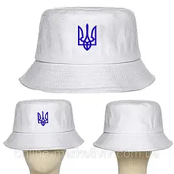 Жіноча коттонова панама (54-56р), Біла / Однотонна панамка на літо / Капелюшок з опущеними полями